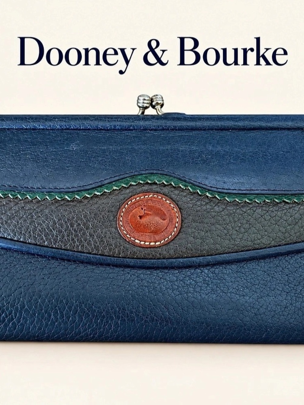 Vintage Dooney & Bourke Teton All-Weather Leather Kisslock Wallet